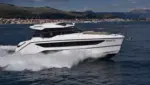 Bavaria SR38 side view modern motor yacht design
